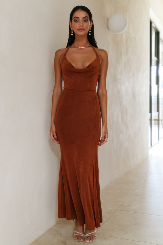 New Dusk Maxi Dress Brown