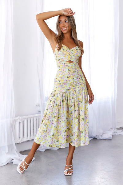 HELLO MOLLY Sun Risin Maxi Dress Yellow