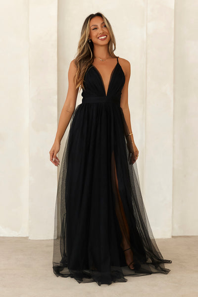 Darkest Sky Tulle Maxi Dress Black
