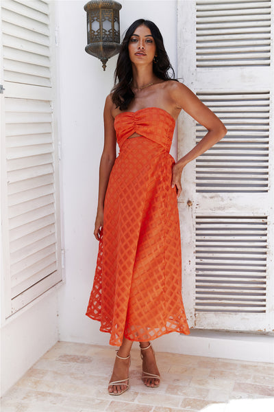 Sipping Wine Maxi Dress Orange