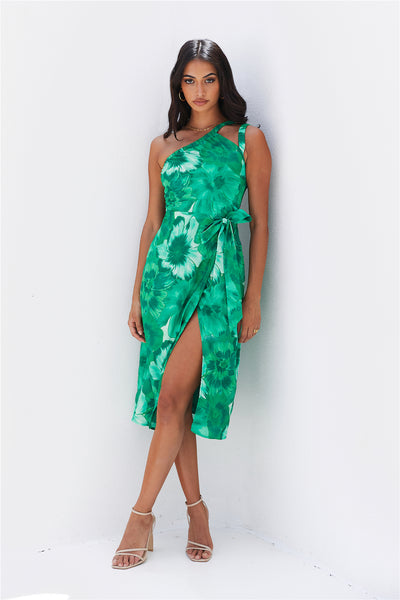 Island Beaches Midi Dress Green