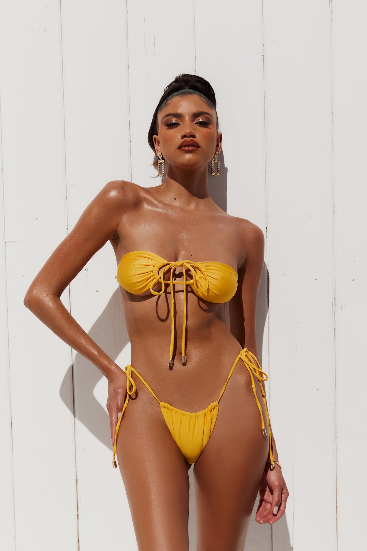 HELLO MOLLY Azure Swim Top Yellow
