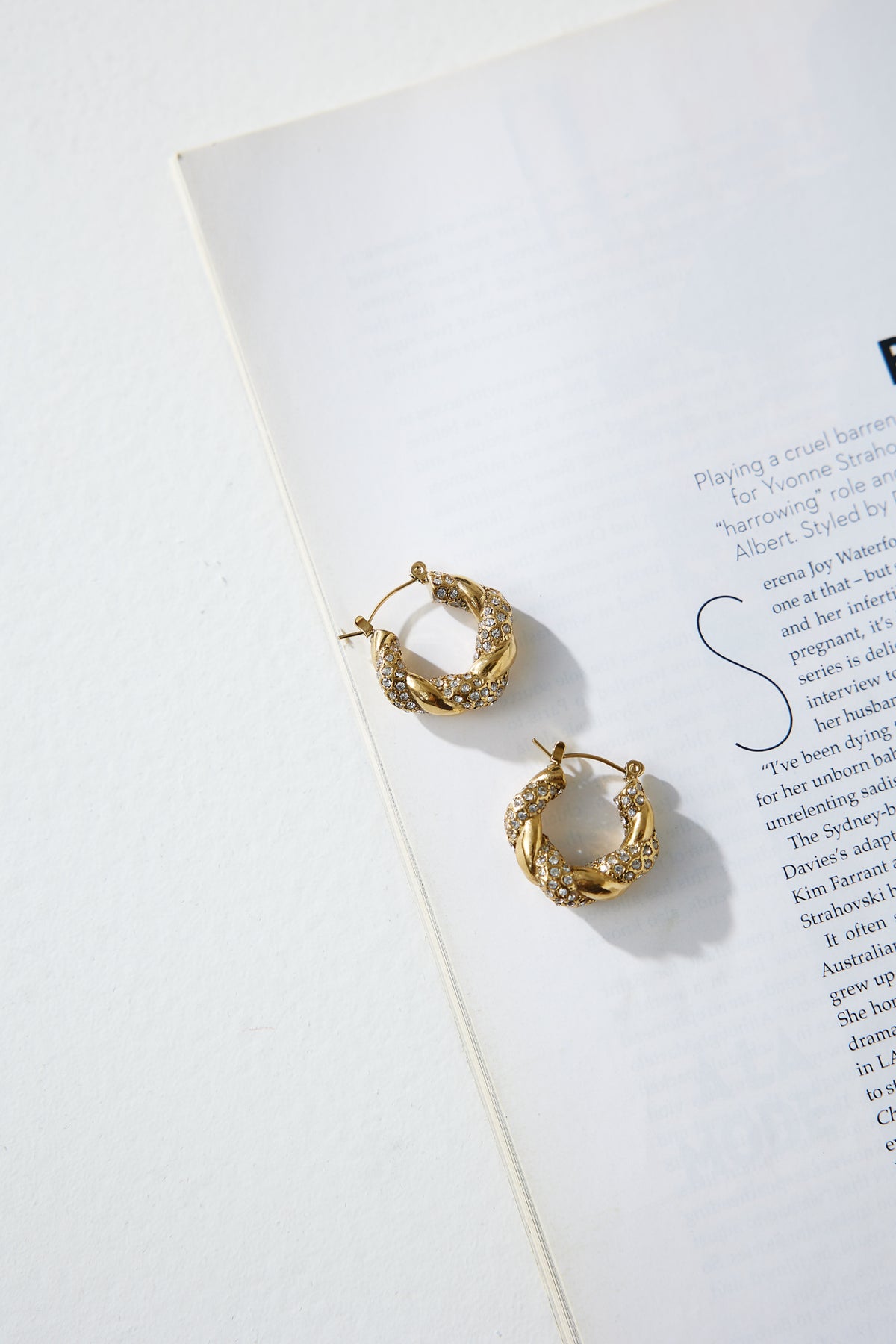 18k Gold Plated Crystal Lover Earrings Gold
