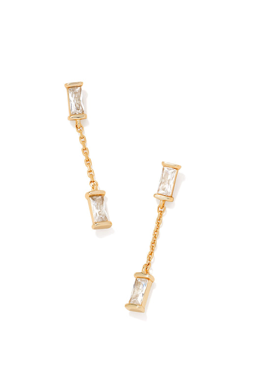 KENDRA SCOTT Juliette Gold Drop Earrings White Crystal