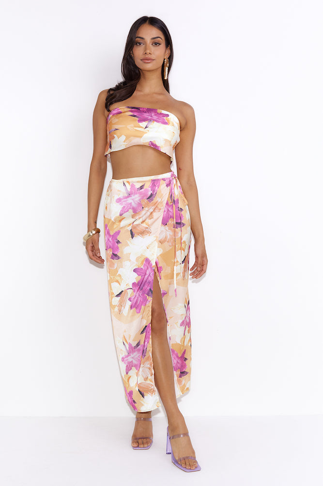 Sunset Silk Crop Top Orange