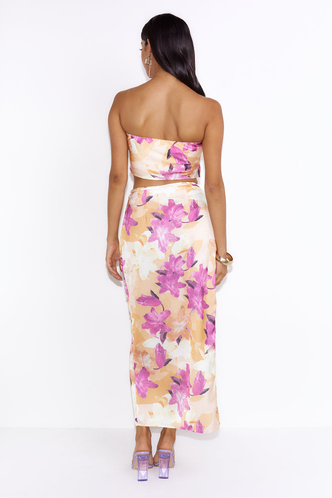 Sunset Silk Crop Top Orange