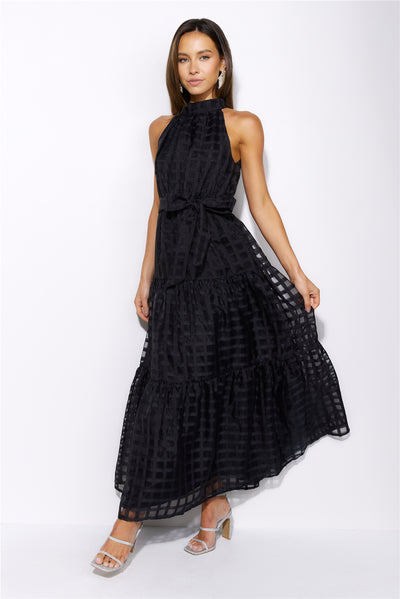 Summertime Picnic Maxi Dress Black