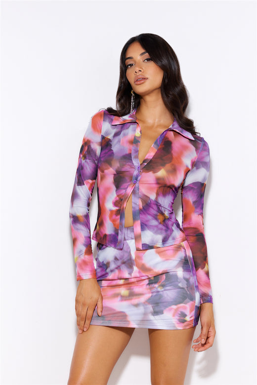 Party In the House Mesh Top Purple