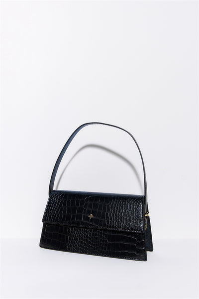 PETA + JAIN Starri Bag Black Croc Gold