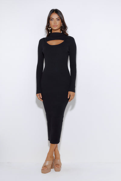 Dating At The Moment Midi Dress Black