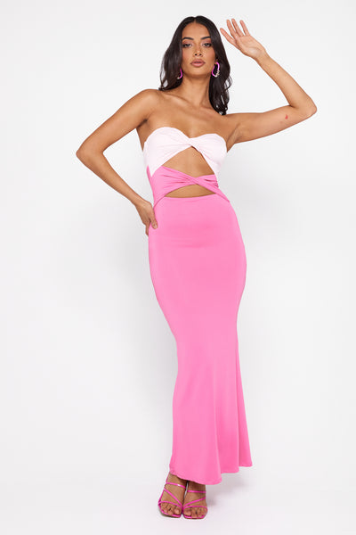 Pursuing Vibrance Midi Dress Pink