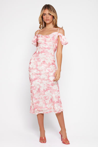 Fresh Horizon Midi Dress Pink