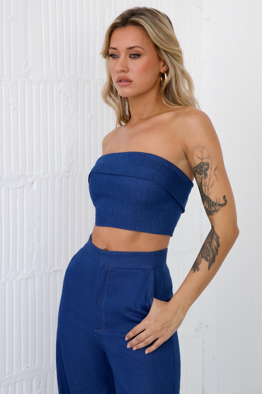 On Edge Crop Top Denim