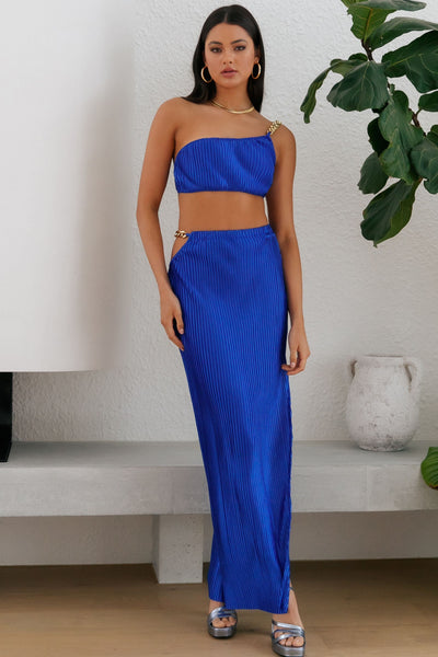 Make Me Feel Maxi Skirt Blue