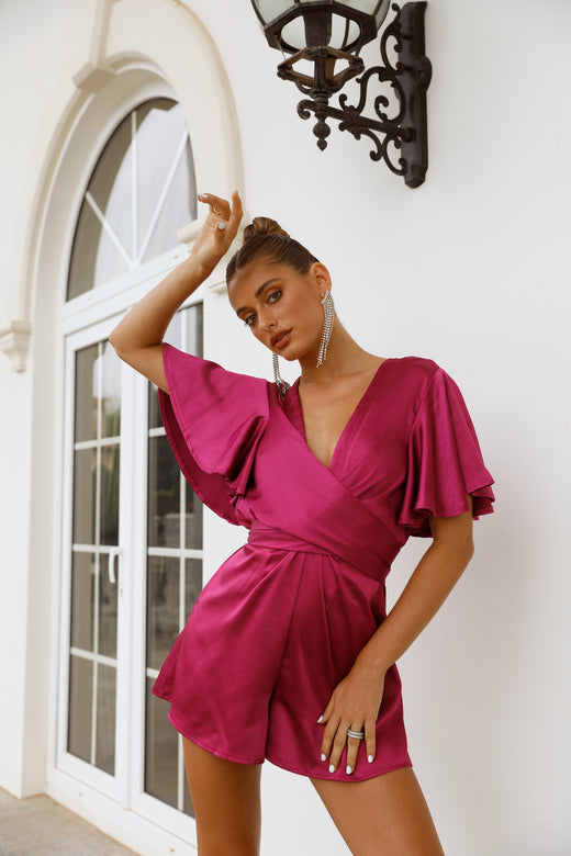 Liquid Grace Romper Fuchsia