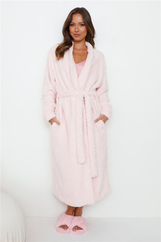 HELLO MOLLY Pillow Plush Robe Light Pink