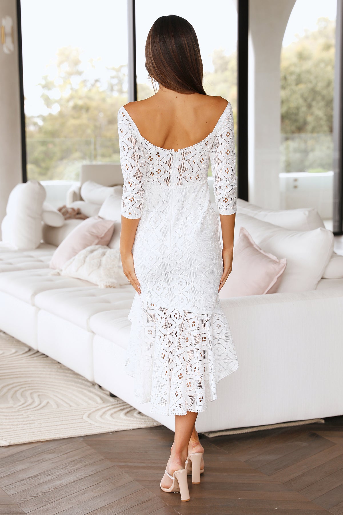 Words Exchanged Midi Dress White