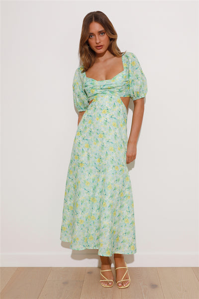 Brunch Day Midi Dress Green