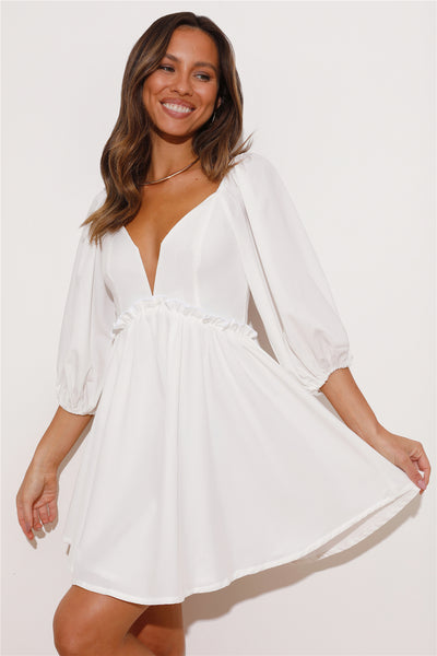 Bestie Fun Mini Dress White