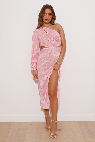 Love As You Are Midi Dress Pink