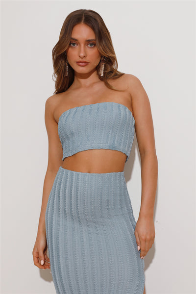 Matching Fit Crop Top Blue