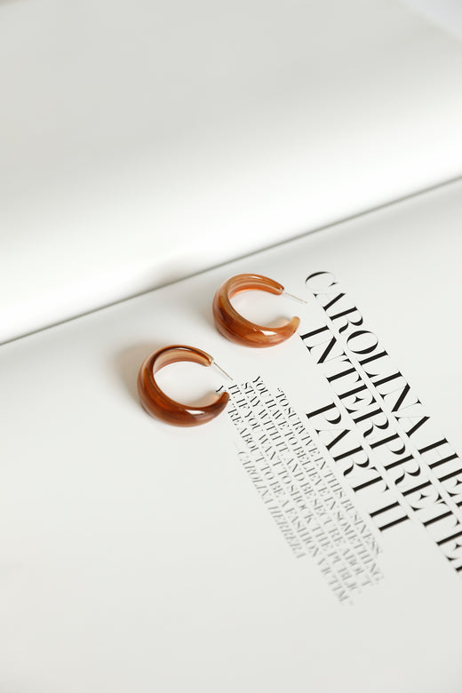 Marble Fields Earrings Brown
