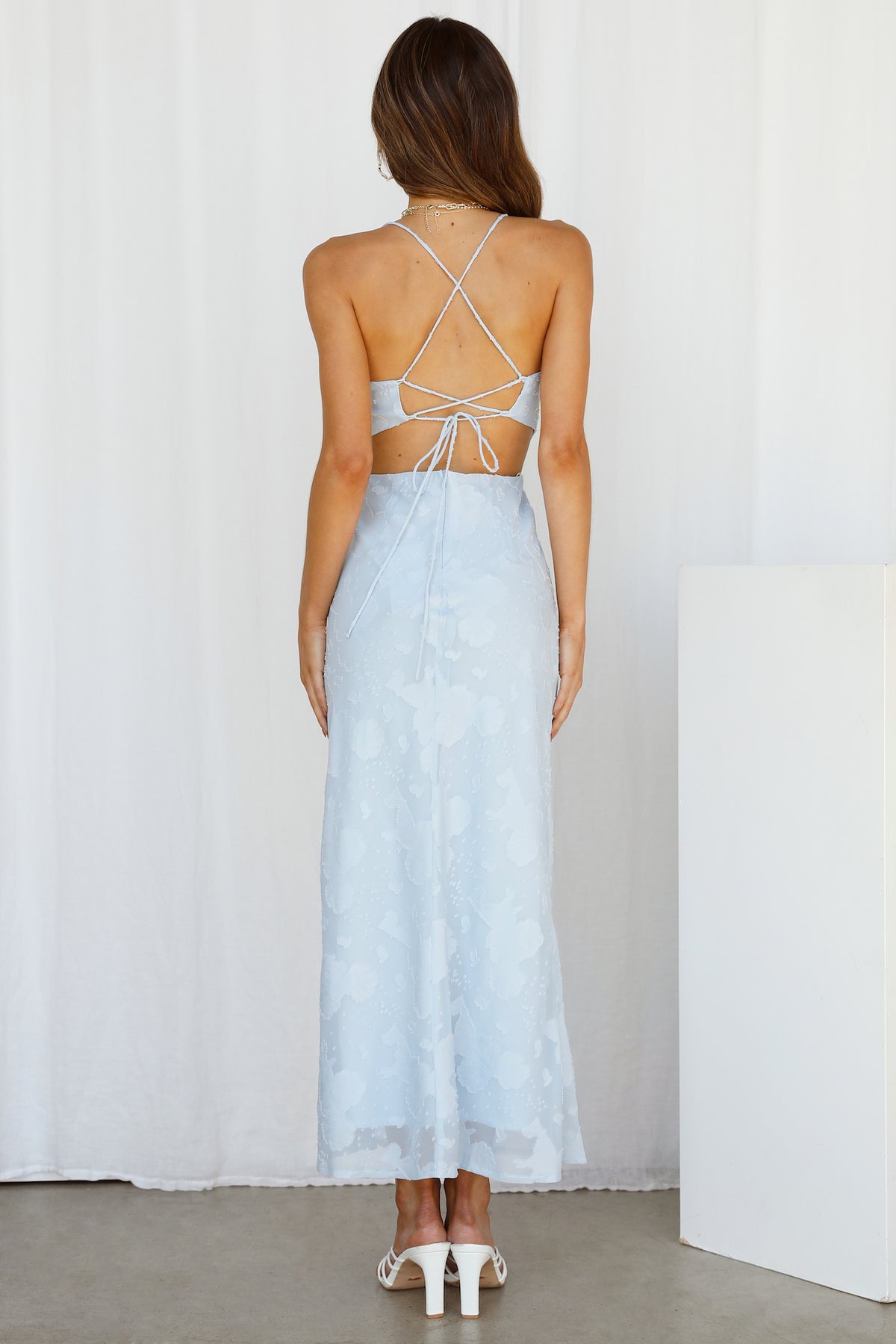 Rainbow Glow Midi Dress Blue