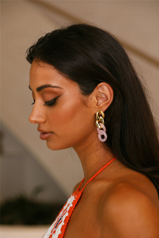 Trapped In You Earrings Pink