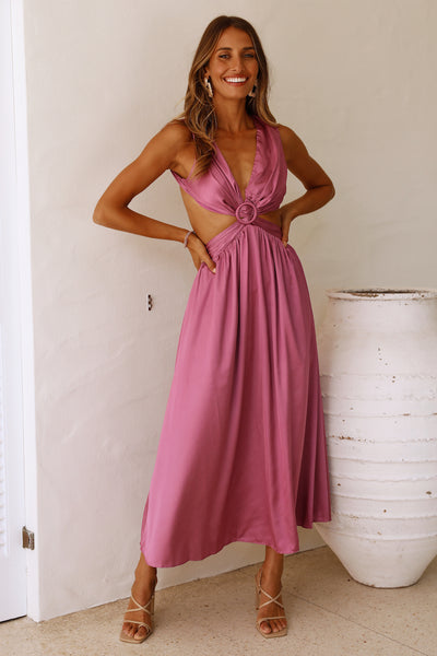 Lovely Travels Midi Dress Purple