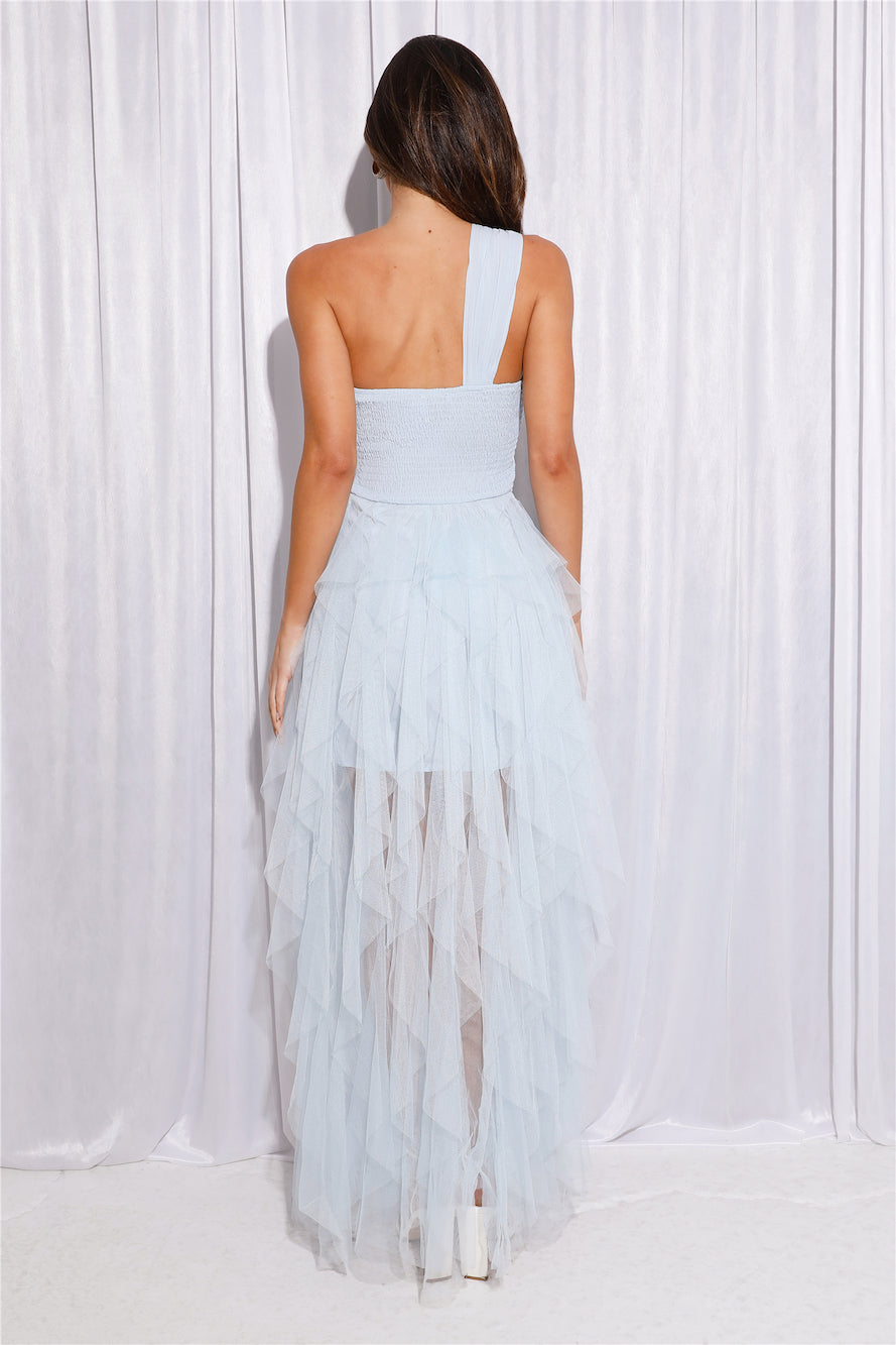 Lavish Style Tulle Maxi Dress Blue
