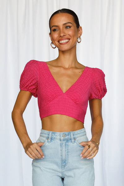 Wrap Me Crop Hot Pink