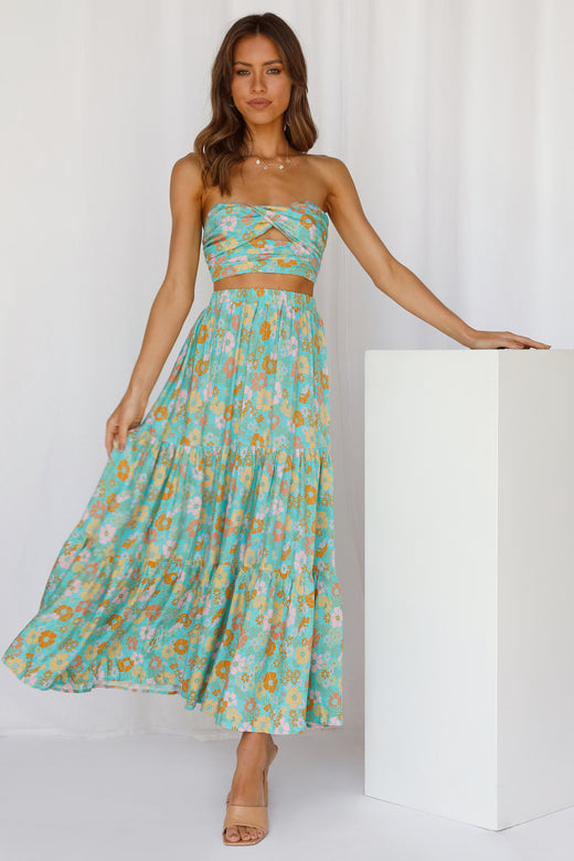 So Particular Maxi Skirt Green