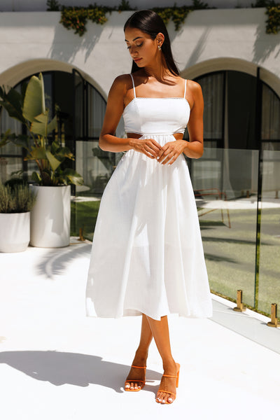 Lovely Ride Midi Dress White