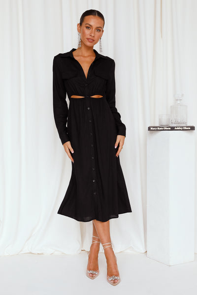 The Best Intentions Midi Dress Black