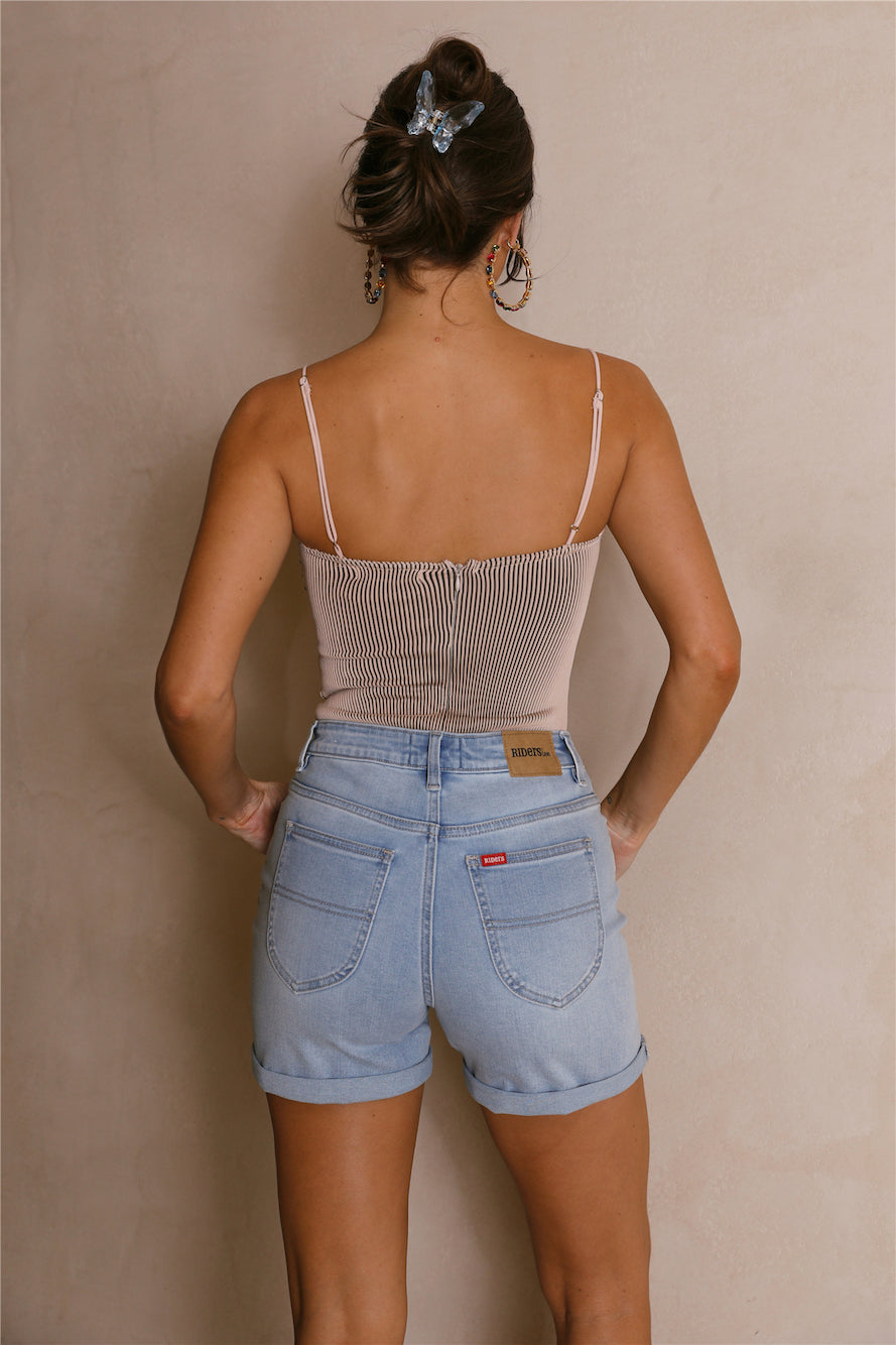 RIDERS BY LEE Mid Rise Thigh Shorts Blue