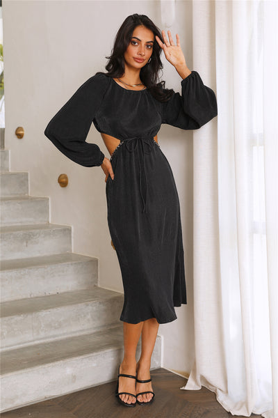 Love Me Not Midi Dress Black