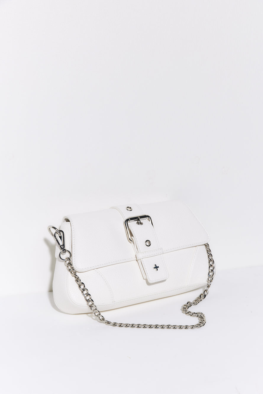 PETA + JAIN Maddy Bag White Pebble Silver