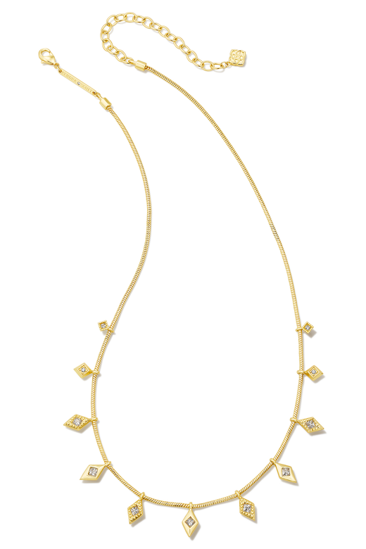 KENDRA SCOTT Kinsley Strand Necklace Gold White Crystal