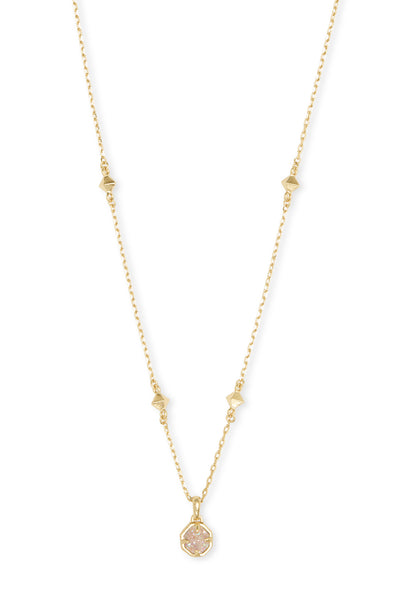 KENDRA SCOTT Nola Short Pendant Necklace Gold Iridescent Drusy