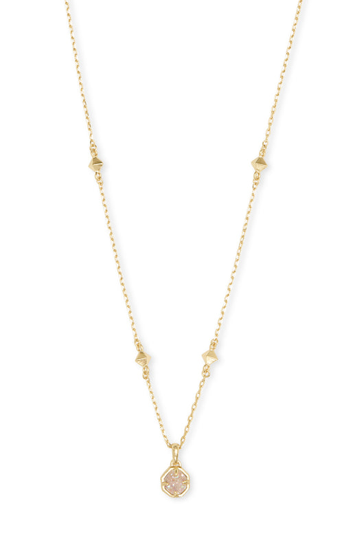 KENDRA SCOTT Nola Short Pendant Necklace Gold Iridescent Drusy