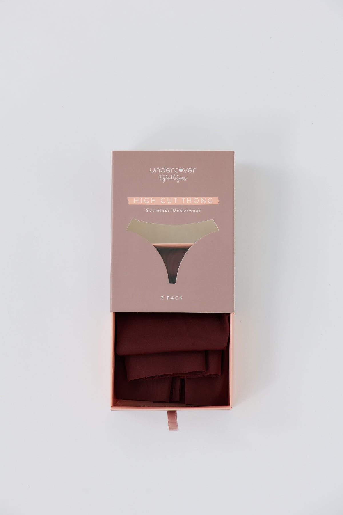 UNDERCOVER Style Helpers Seamless High Cut Thong Chocolate 3 Pack