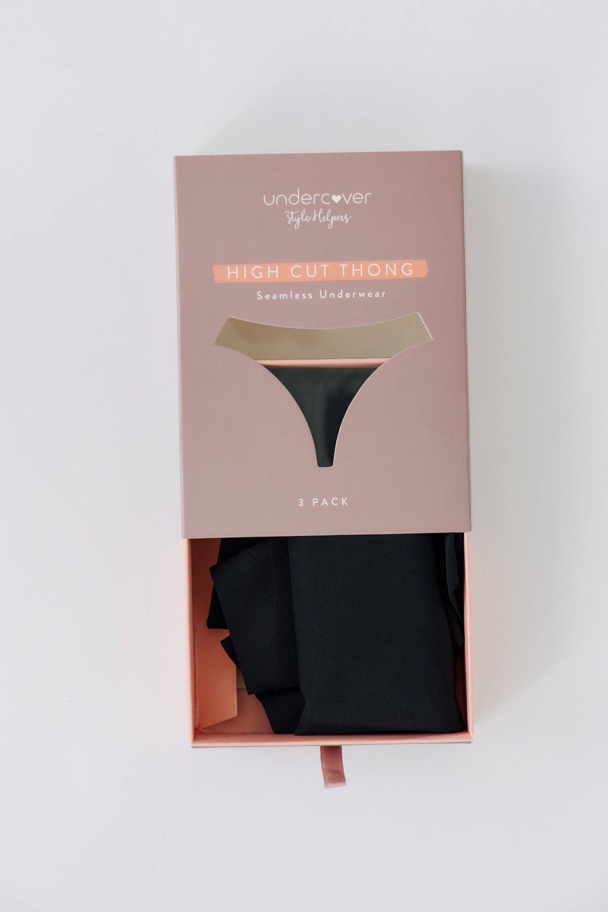 UNDERCOVER Style Helpers Seamless High Cut Thong Black 3 Pack