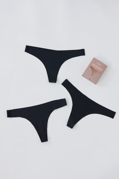 UNDERCOVER Style Helpers Seamless High Cut Thong Black 3 Pack