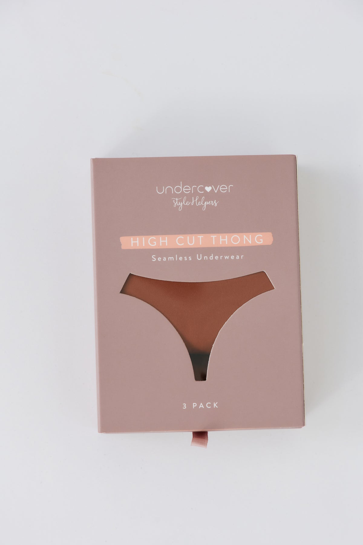 UNDERCOVER Style Helpers Seamless High Cut Thong Chestnut 3 Pack