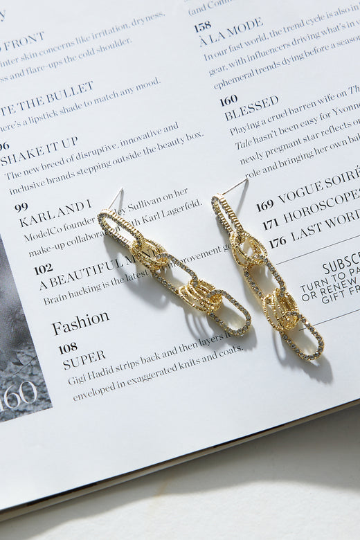 Gold Link Chain Earrings Gold