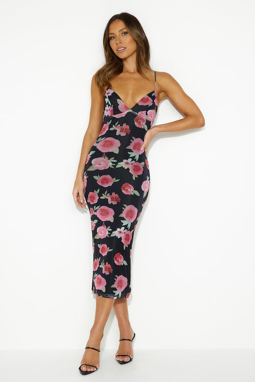 Lucky Learner Midi Dress Black