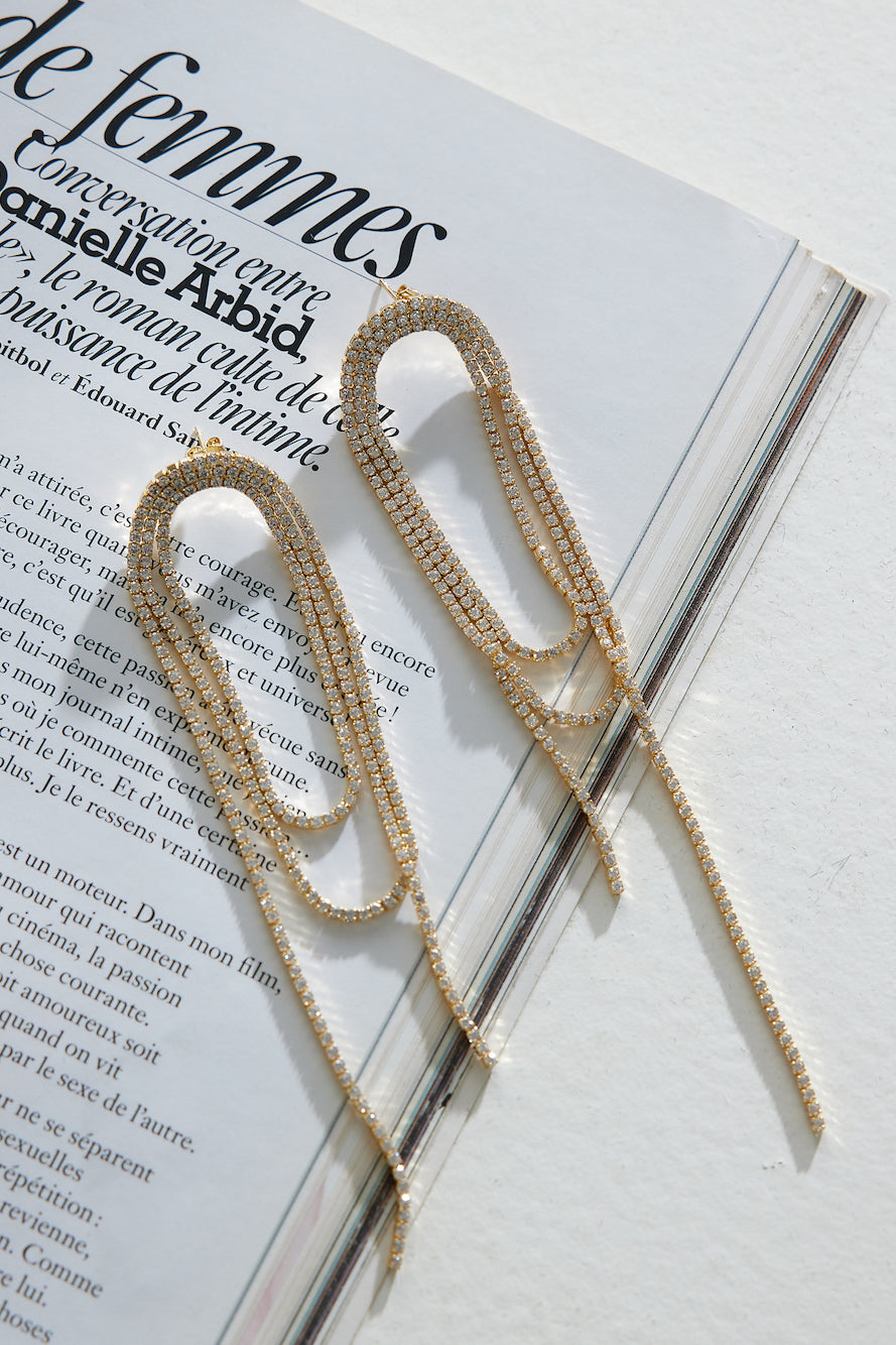 18k Gold Plated Fancy Time Earrings Gold