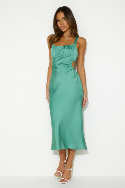 Joyful Discovery Midi Dress Green