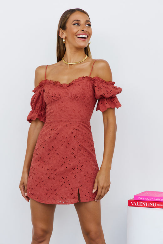 Sunset Beam Dress Rust