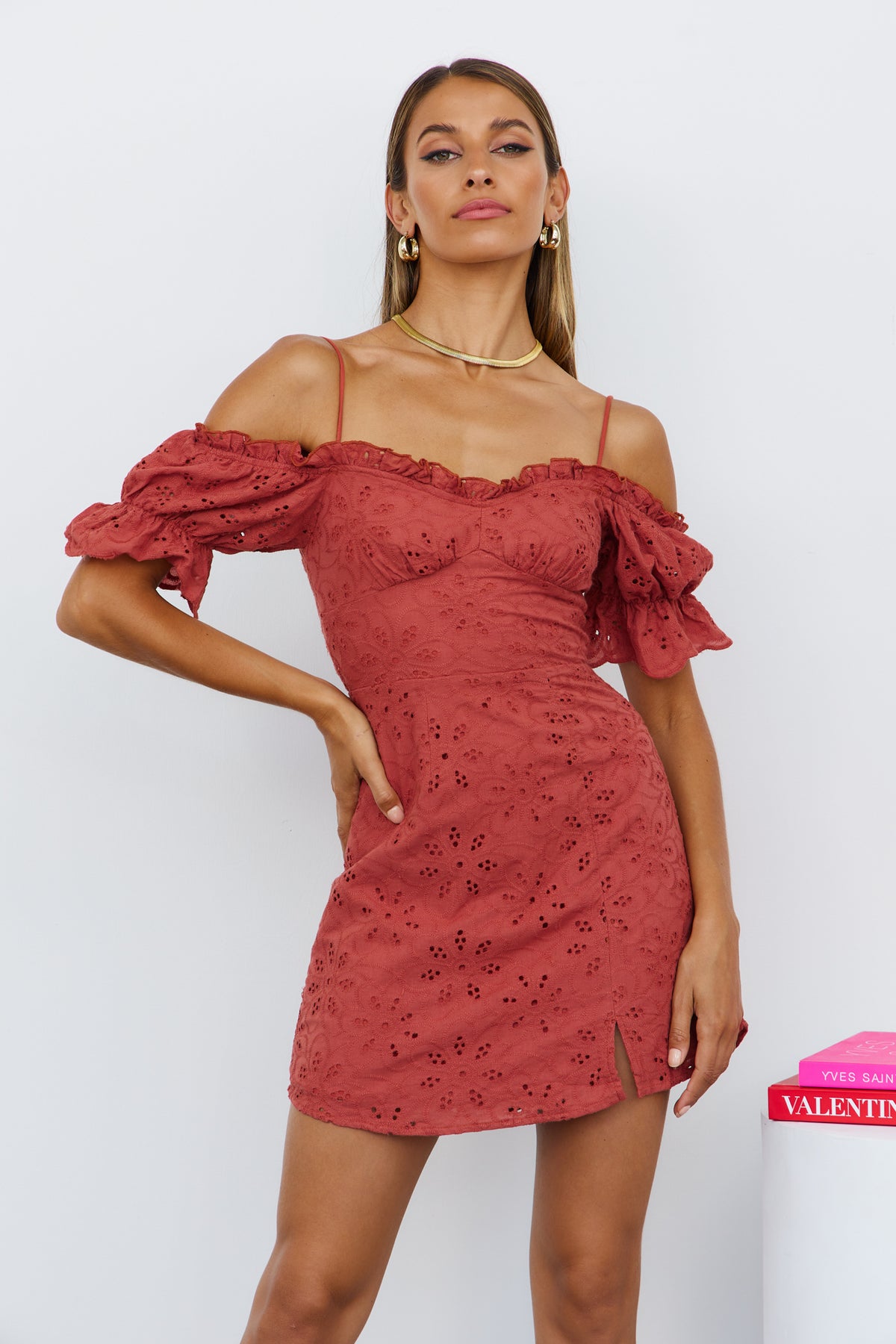 Sunset Beam Dress Rust